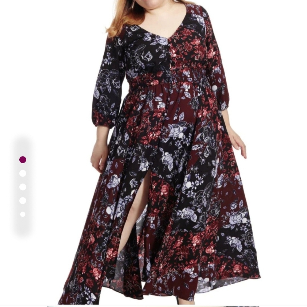 NWT City Chic Floral Puzzle Piece Maxi Dress